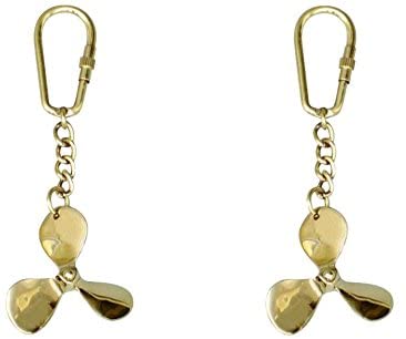 Llavero 2X - hélice, hélice de barco - mosquetón de latón macizo 