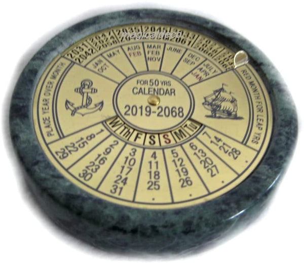 Calendario Perpetuo-Cada Año Calendario-Calendario Perpetuo-Latón sobre Mármol 
