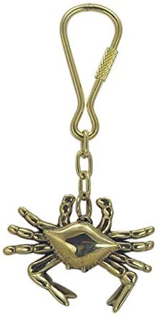 2X Schlüsselanhänger Krabbe, Krebs aus Messing