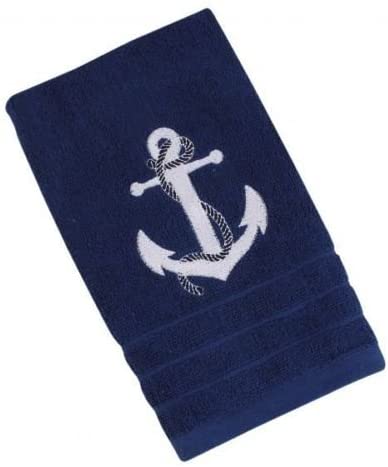 Toalla de invitados - azul marino - algodón - marítimo 