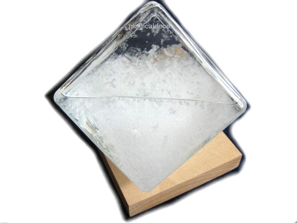 Vidrio de tormenta/barómetro/vidrio meteorológico en forma de cuboide de madera 