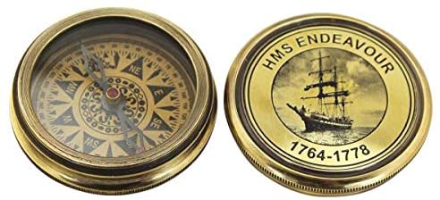 Brújula decorativa con tapa - barco, marinero - en diseño antiguo - sin pulir 