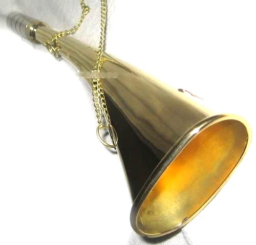 Sirena de niebla, bocina de fútbol, ​​bocina de señales, boquilla de latón plateado, 23 cm 