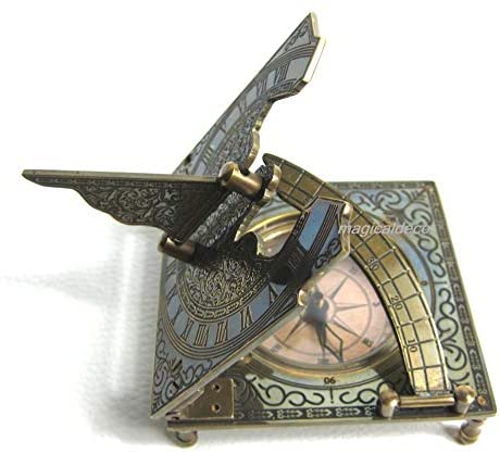 Brújula TOP - latón antiguo vintage, sin pulir 