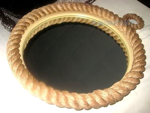 Espejo marítimo grande - original - calidad pesada - 6000 g - cordaje 