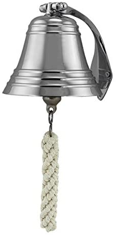 XL - Campana de barco fantástica, pesada y sólida - latón, niquelado 