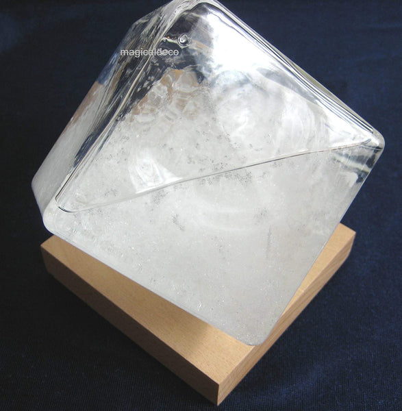 Vidrio de tormenta/barómetro/vidrio meteorológico en forma de cuboide de madera 