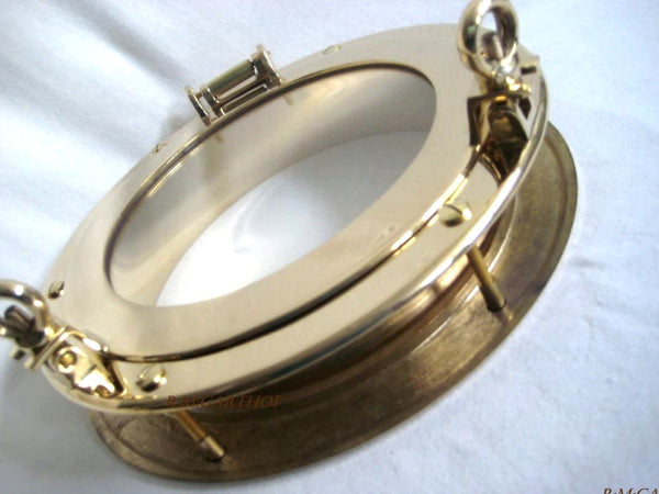 Ventana de ojo de buey EMPOTRADA para barco - latón - maciza 3800 g 