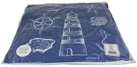 1X Maritim Kissenbezug mit Füllung Anker, Leuchtturm, Steuerrad, Muschel- 40 cm - maritime-deco