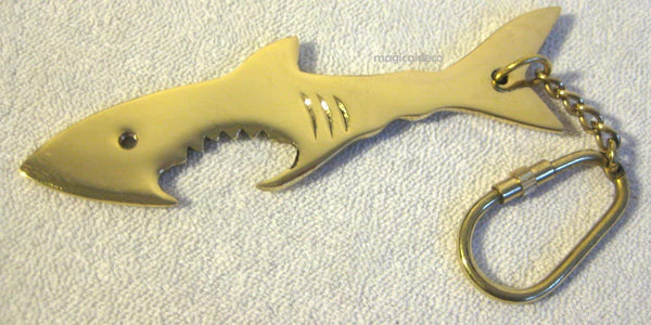 2X llavero abridor de botellas HAI - mosquetón de latón macizo 