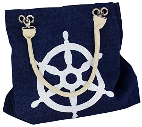 Ocio, bolsa de compras - robusta - marítima - ancla/volante 
