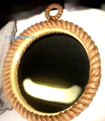 Espejo marítimo grande - original - calidad pesada - 6000 g - cordaje 