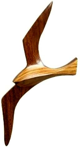 Lote de 6 adornos de pared de gaviotas con anillas para colgar de madera - decoración marítima 