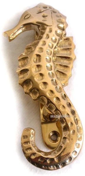 Maritim- Kleiner Türklopfer - massiv Messing- 14 cm- Seepferdchen- Seahorses