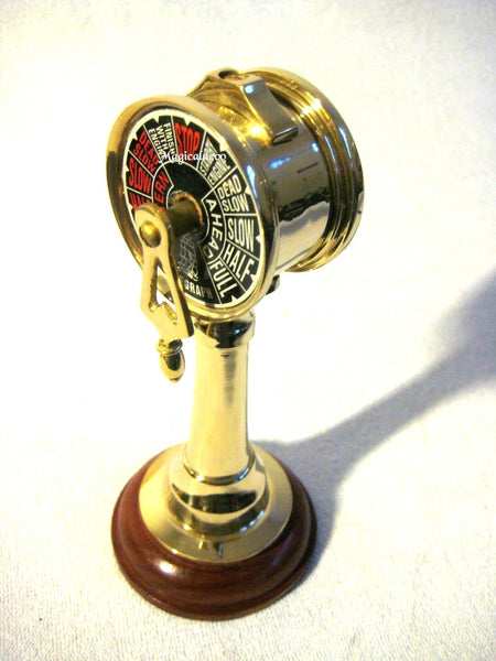Großer Telegraph- Maschinentelegraph aus Messing/Holz 92 cm - maritime-deco