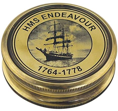 Brújula decorativa con tapa - barco, marinero - en diseño antiguo - sin pulir 