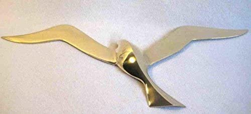 4er Set- Möwen 13,5-50 cm- Wanddeko mit Aufhängeringen- aus Messing - Maritime Deko