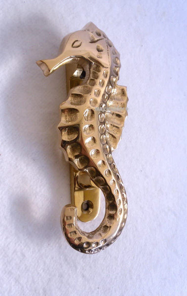 Maritim- Kleiner Türklopfer - massiv Messing- 14 cm- Seepferdchen- Seahorses