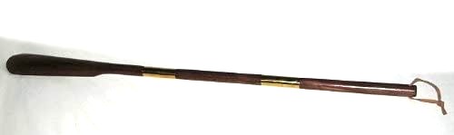 Elegante cuchara calzador de madera y latón - dividida en tres partes - 72 cm 