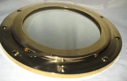 Edler Bullaugenspiegel - Messing- geschlossen 23 cm