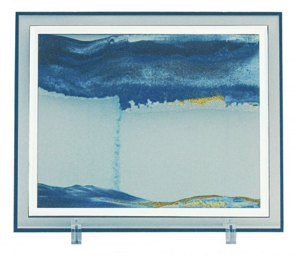 Cuadro rectangular con arena y agua de cristal - 30 cm 
