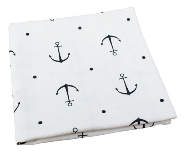 1x mantel de algodón - ancla - 120x 200 cm 