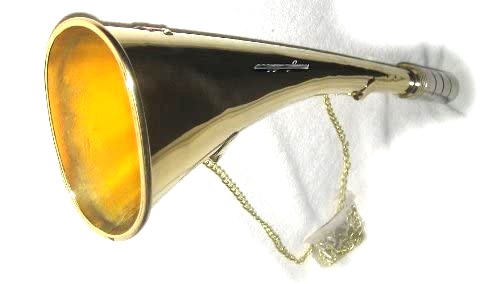 Sirena de niebla, bocina de fútbol, ​​bocina de señales, boquilla de latón plateado, 23 cm 