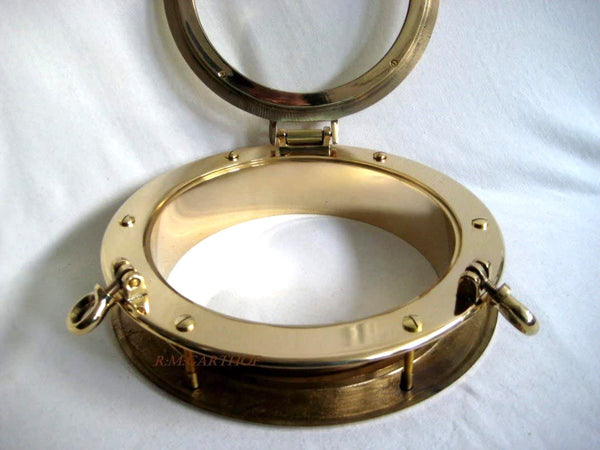 Ventana de ojo de buey EMPOTRADA para barco - latón - maciza 3800 g 