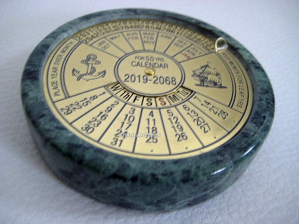 Calendario Perpetuo-Cada Año Calendario-Calendario Perpetuo-Latón sobre Mármol 