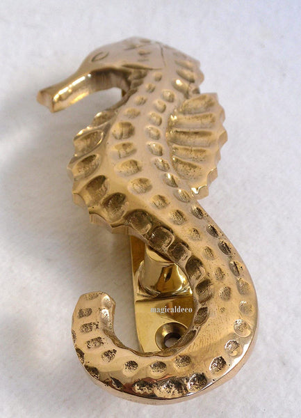 Maritim- Kleiner Türklopfer - massiv Messing- 14 cm- Seepferdchen- Seahorses