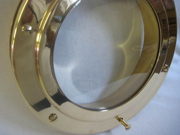 Ventana de ojo de buey - ventana - ventana de barco - latón - cerrada - maciza 3500 g - para instalación en puerta/pared 