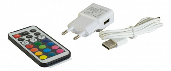 Vidrio de tormenta iluminado sobre una base de madera: juego de colores