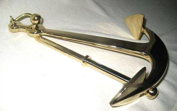 Massiver Stockanker- Briefbeschwerer- anker mit Schäkel aus messing- 490 g - maritime-deco