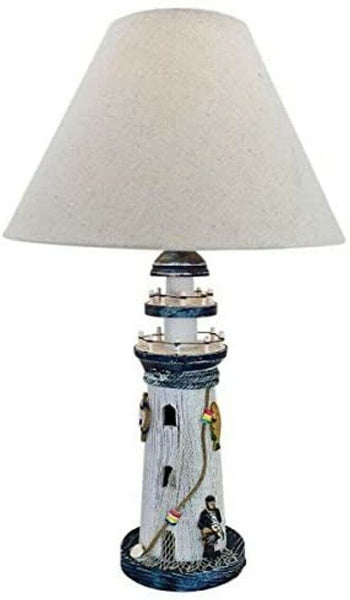 Maritime Tischlampe aus Holz, Shabbylook- Leuchtturm - maritime-deco