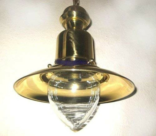 `*Elegante Messing- Schiffslampe - Schiffsleuchte - Hängelampe H 35 cm/Ø 27cm - maritime-deco