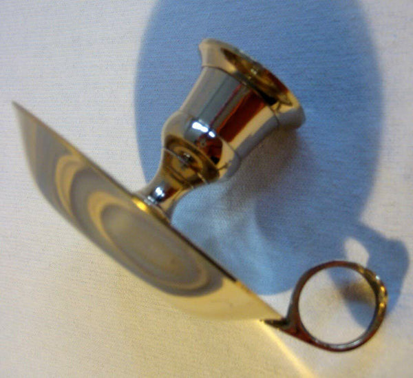 Candelabro inglés 3X con anillo de soporte - latón pulido