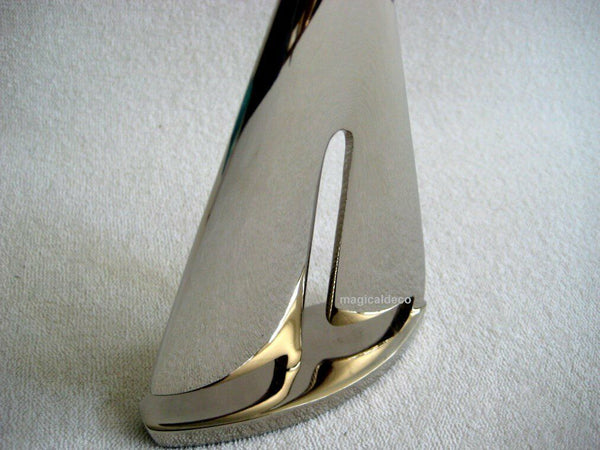 Dekoratives Schiffsmodell/Segler - Material massiv Messing, vernickelt 22 cm - maritime-deco