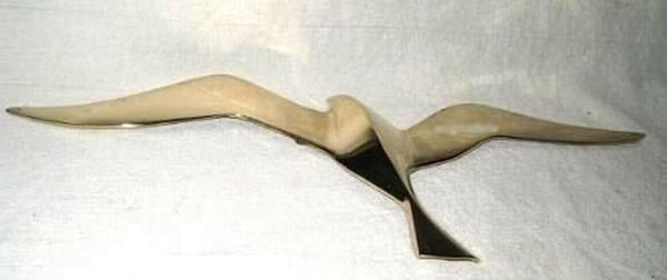 Große Möwe- Wanddeko mit Aufhängeringen- aus Messing - Maritime deko - maritime-deco
