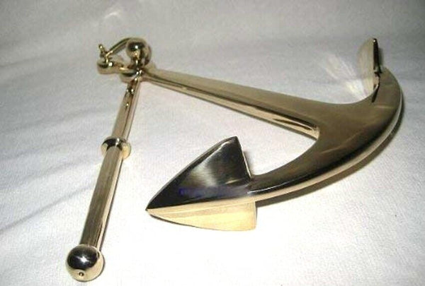 Massiver Stockanker- Briefbeschwerer- anker mit Schäkel aus messing- 490 g - maritime-deco