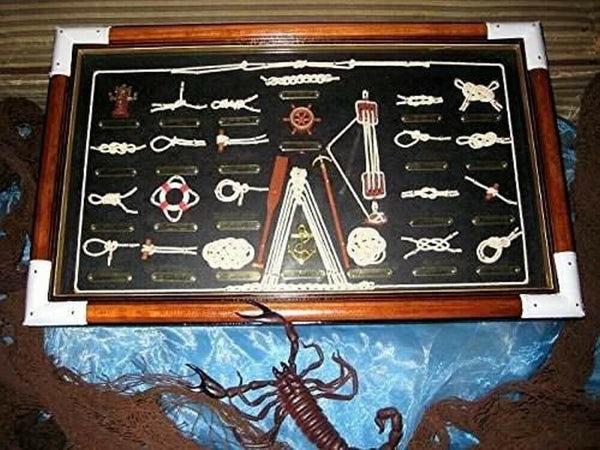 Spiegel-Bullauge-oeffnen-20-cm-Steuerrad 45 cm+Große Knotentafel-englisch - maritime-deco