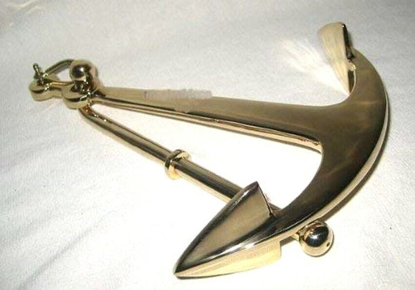 Massiver Stockanker- Briefbeschwerer- anker mit Schäkel aus messing- 490 g - maritime-deco