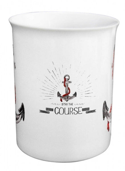 Maritime Tasse, Henkelbecher H. 10 cm, Porzellan in Geschenkebox- Motiv Anker - maritime-deco