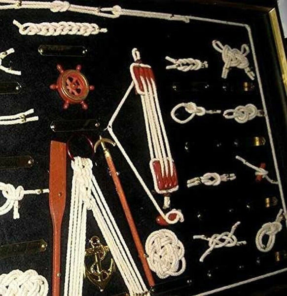 3er Set- Schlüsselkasten/Steuerrad 30 cm/ Knotentafel -Knoten - englisch - maritime-deco