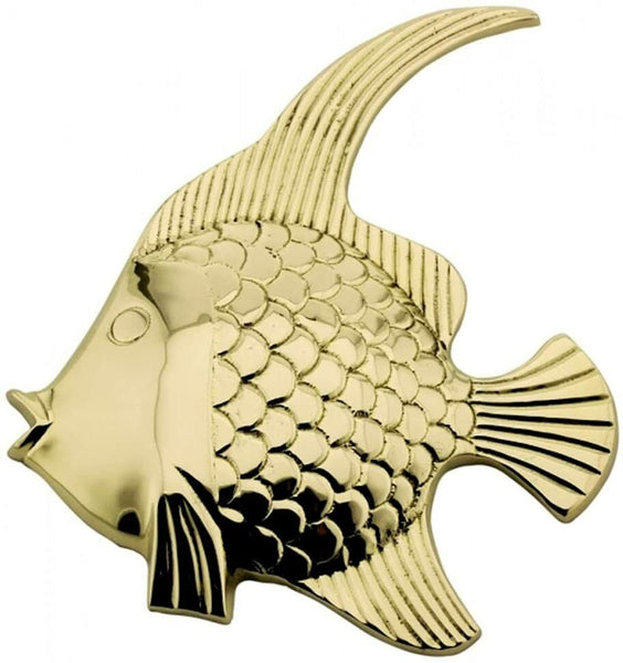 Juego de 4 colgadores de pared peces de latón decoración de pared 11 - 19 cm