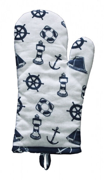 maritim- Ofen Grill-Handschuh - gute Wärmeisolierung- Motive beidseitig - maritime-deco