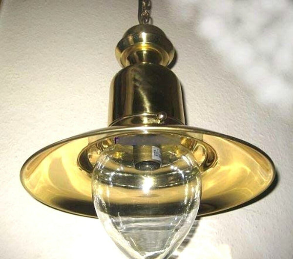 `*Elegante Messing- Schiffslampe - Schiffsleuchte - Hängelampe H 35 cm/Ø 27cm - maritime-deco