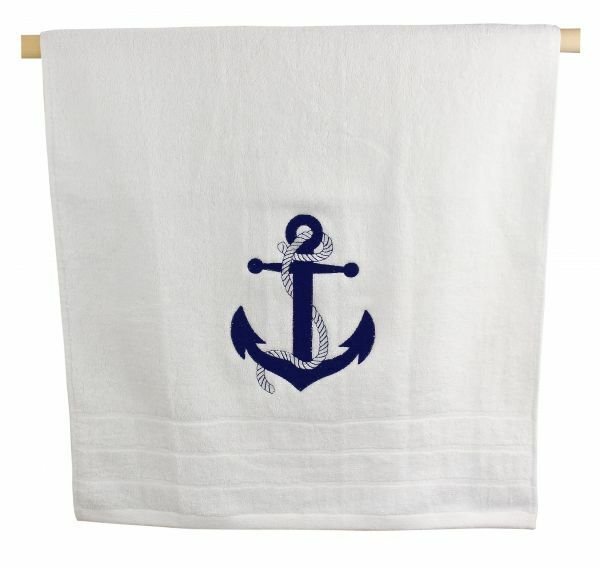 Handtuch - weiß- Baumwolle- Maritim