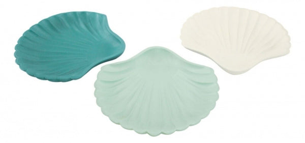 Juego de 3 conchas pintadas de 22 cm.