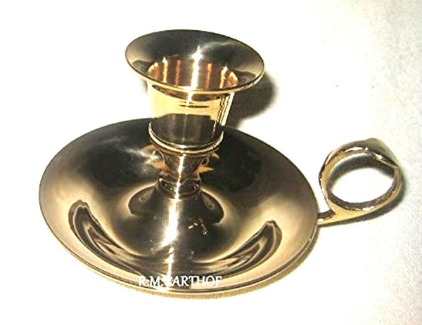 Candelabro inglés 3X con anillo de soporte - latón pulido