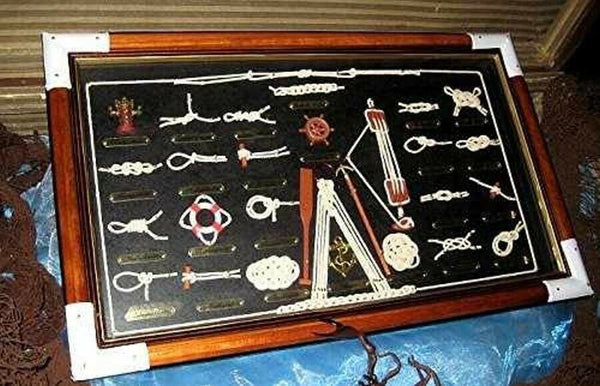 3er Set- Schlüsselkasten/Steuerrad 30 cm/ Knotentafel -Knoten - englisch - maritime-deco